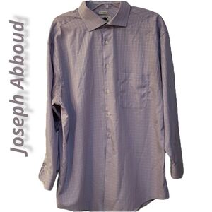 Joseph Abboud Dress Shirt Lg Sl  17-33 No Wrinkle EUC